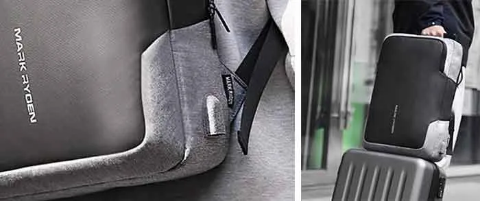 Detalles de la mochila antirrobo Mark Ryder NOX